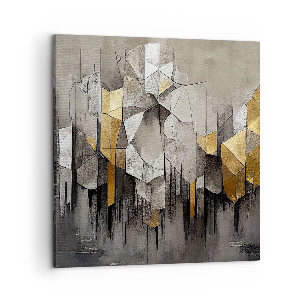 Lærredstryk - Billede på lærred - Komposition lavet af is og lys - 50x50 cm