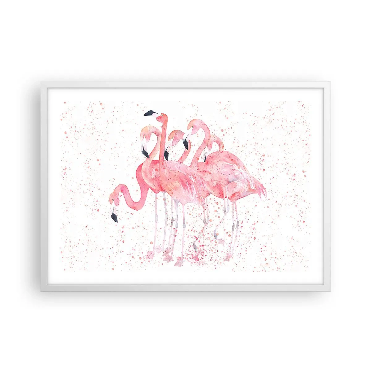 Plakat i hvid ramme - Lyserød ansambl - 70x50 cm