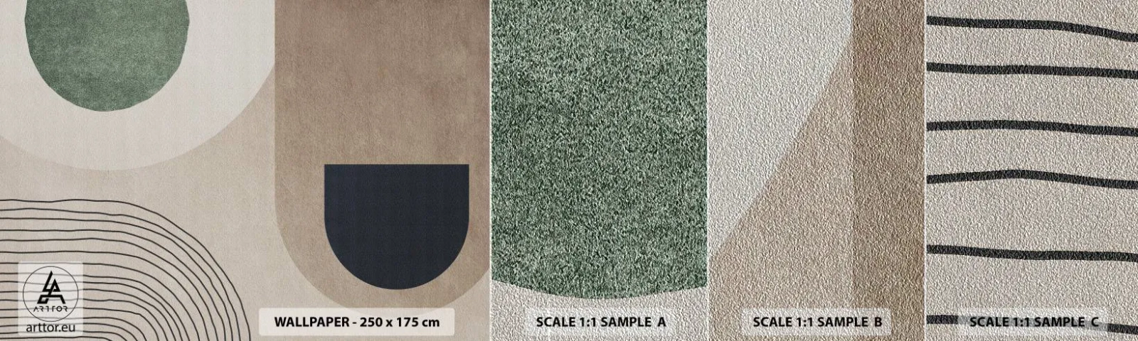 Prøve Fototapet Premium Sand - Blidheden i en oval - Minimalisme, Stykke, Abstraktion - 100x30 cm