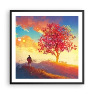 Plakat i sort ramme - Pilgrim på bestemmelsesstedet - 60x60 cm