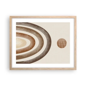 Plakat i ramme af lyst egetræ - I en galakse langt, langt væk - 50x40 cm