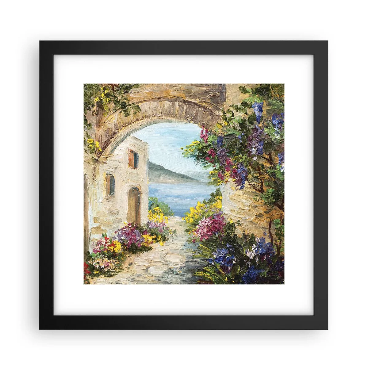Plakat i sort ramme - Charmen af kystlandskabet - 30x30 cm