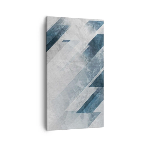 Lærredstryk - Billede på lærred - Rumlig komposition - bevægelse af gråtoner - 45x80 cm