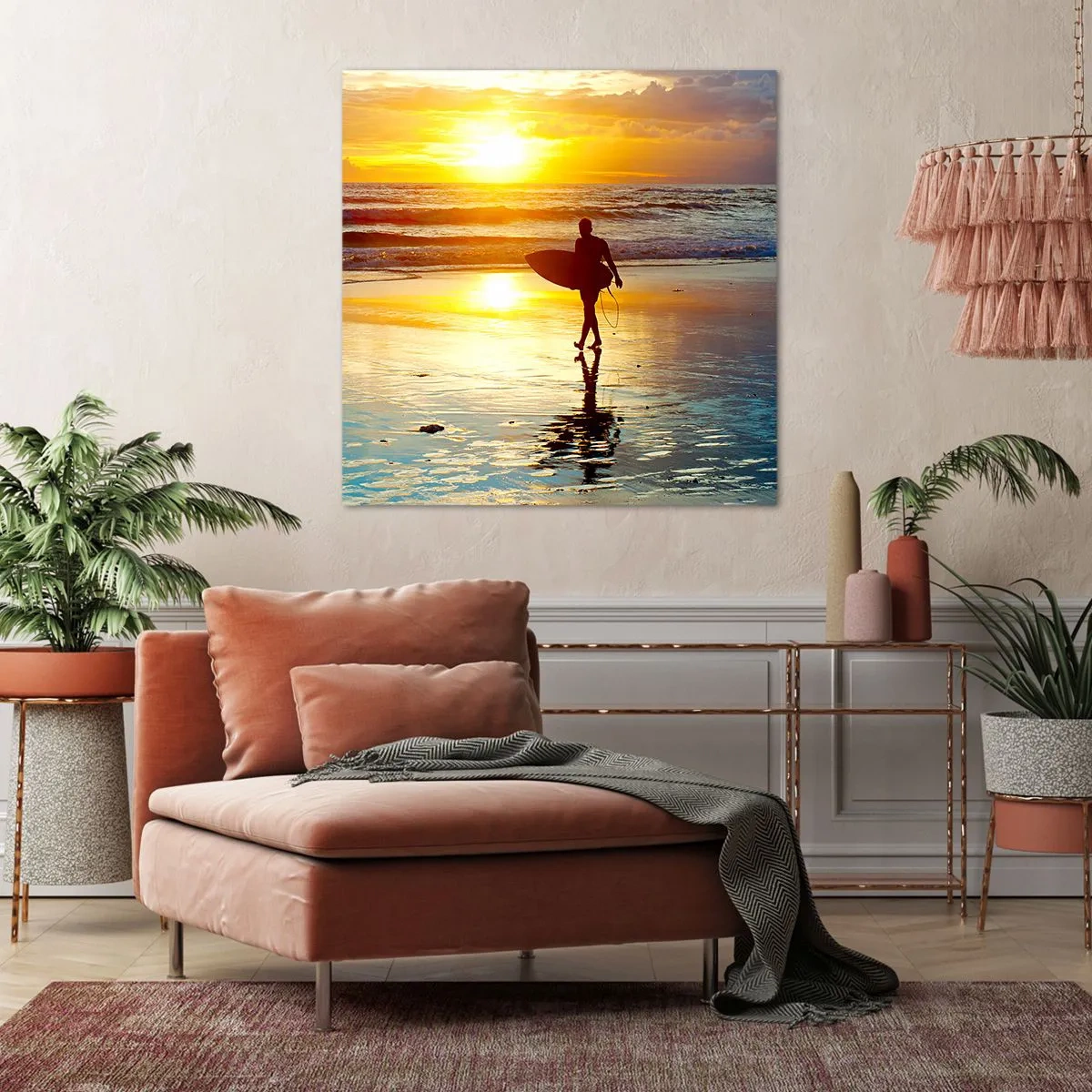 Lærredstryk - Billede på lærred - Krigerens tilbagevenden - 60x60 cm