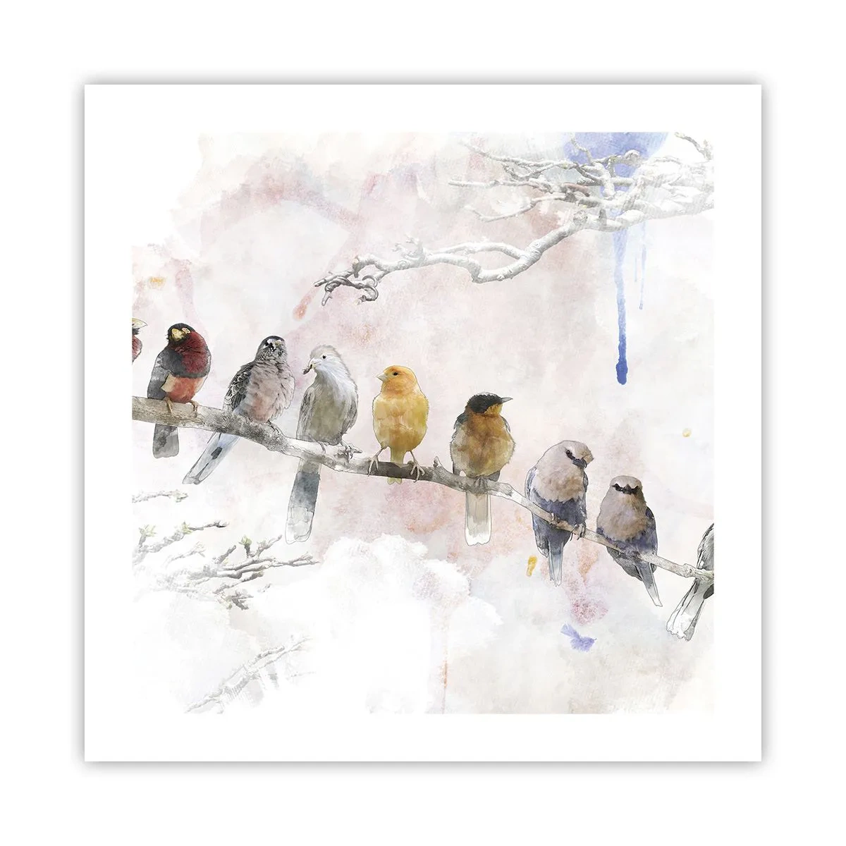 Plakat - Møde med vinger - 50x50 cm