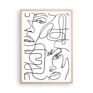 Plakat i ramme af lyst egetræ - I sammenfiltrede følelser - 70x100 cm