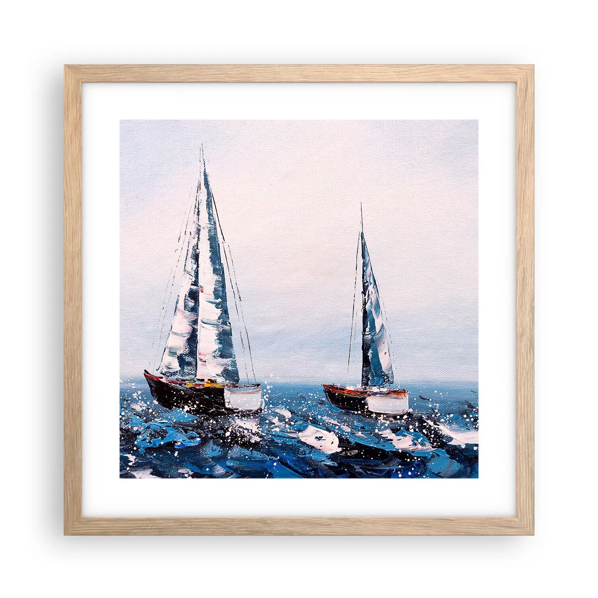 Plakat i ramme af lyst egetræ - Vindens broderskab - 40x40 cm