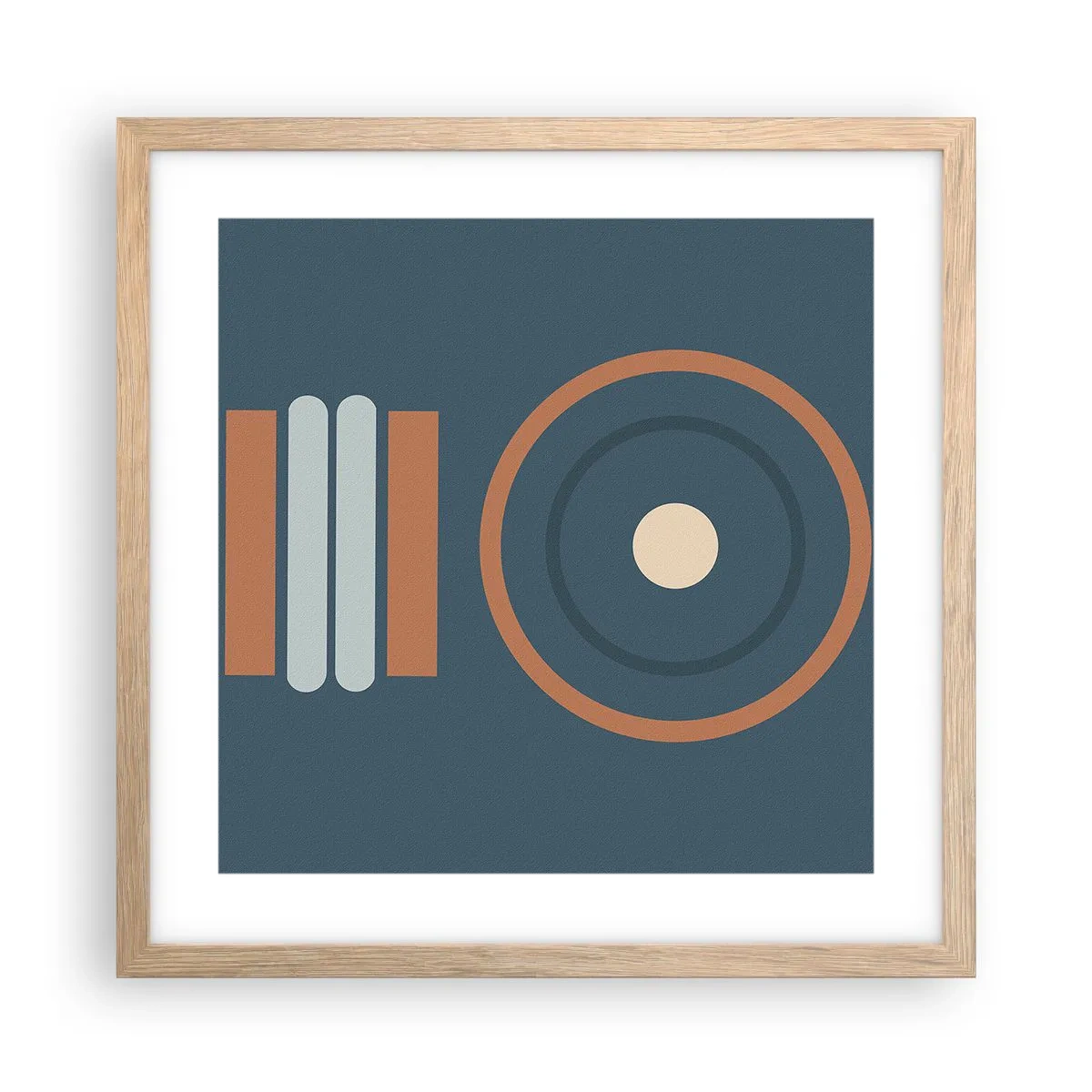 Plakat i ramme af lyst egetræ - Essensen af tingene - 40x40 cm