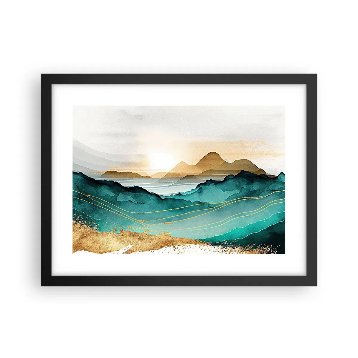 Plakat i sort ramme - På grænsen til abstraktion - landskab - 40x30 cm