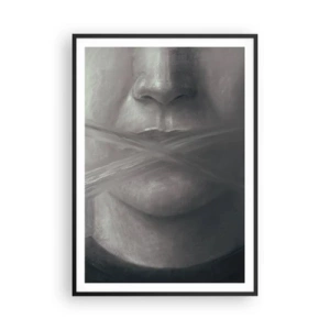 Plakat i sort ramme - Ikke et ord - 70x100 cm