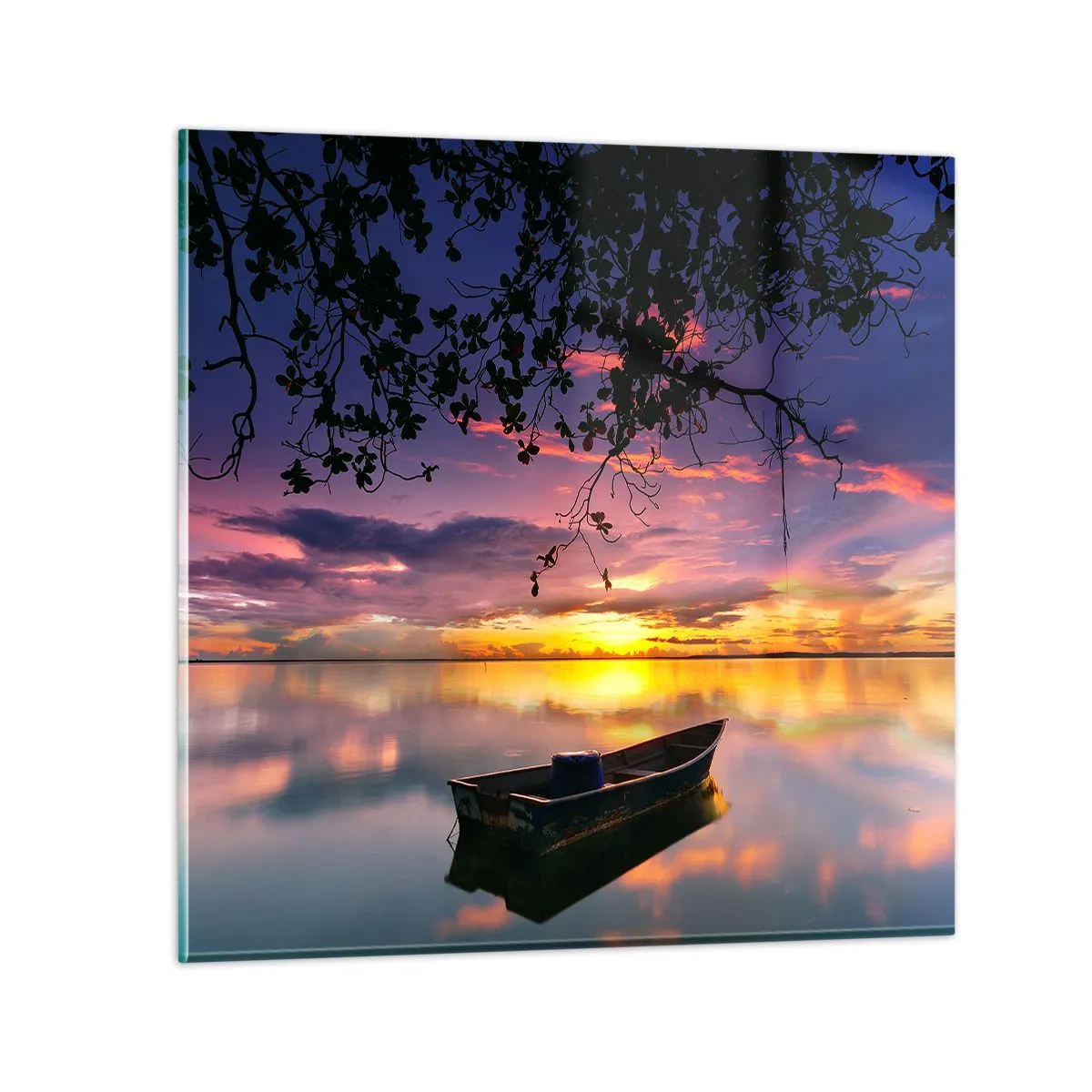 Billede på glas - "Det ser ud til, at du hænger midt på himlen..." - 60x60 cm