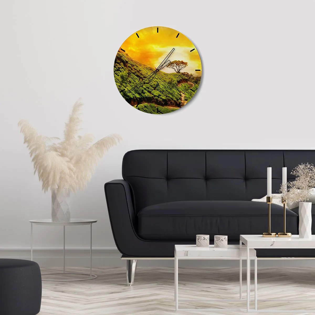 Vægur, Uret - En snoet sti, en grøn skråning - 30x30 cm