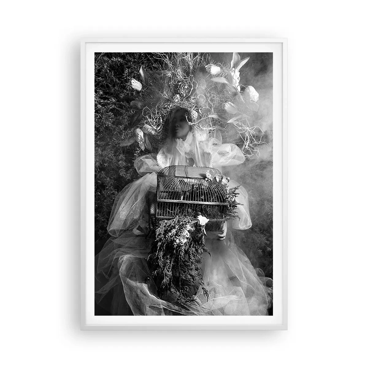 Plakat i hvid ramme - Selve Moder - Naturen - 70x100 cm