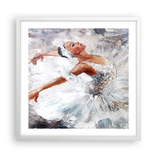 Plakat i hvid ramme - Blød og let som tyl - 50x50 cm