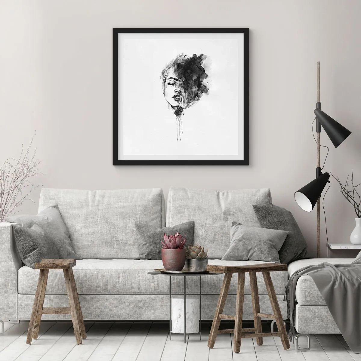 Plakat i sort ramme - Hvad piger drømmer om - 60x60 cm