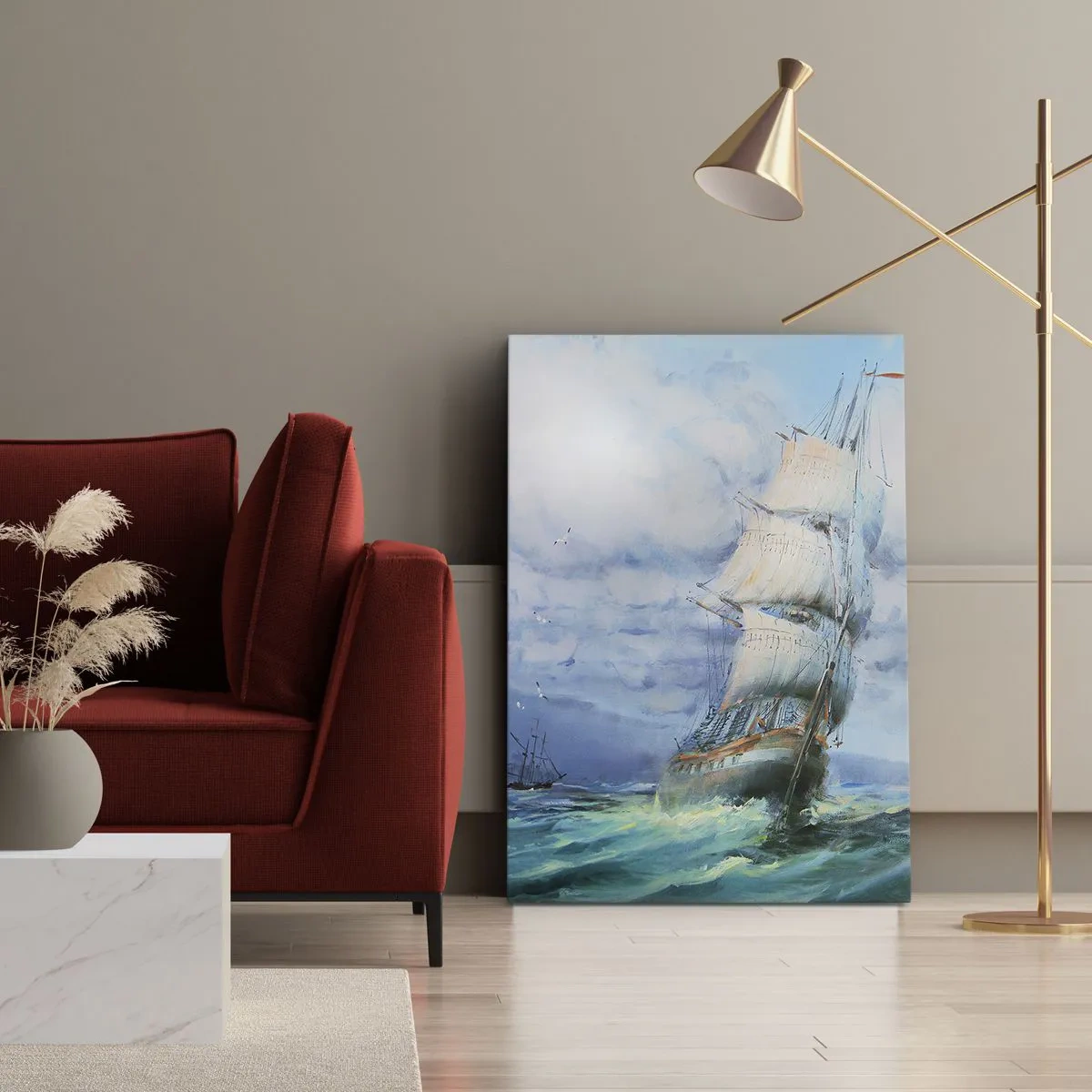 Lærredstryk - Billede på lærred - God vind - 80x120 cm