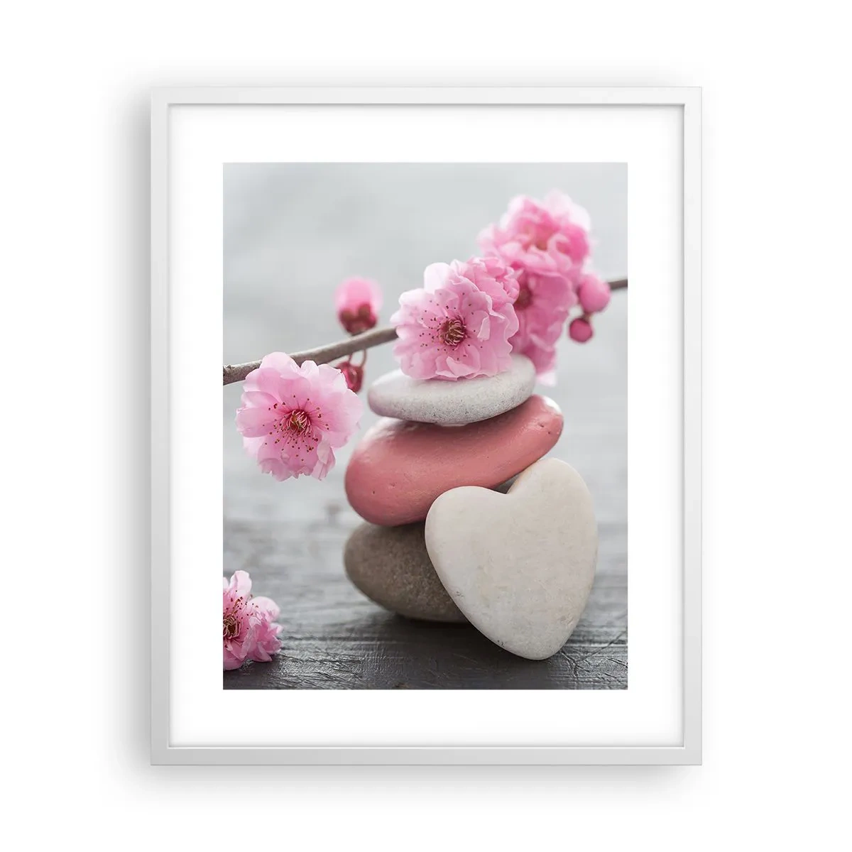 Plakat i hvid ramme - Kirsebærblomstens lyksalighed - 40x50 cm