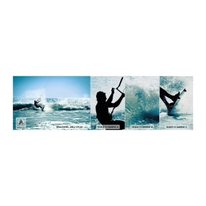 Prøve Fototapet Premium Canvas - Lad dig rive med - Sport, Kitesurfing, Hav - 100x30 cm