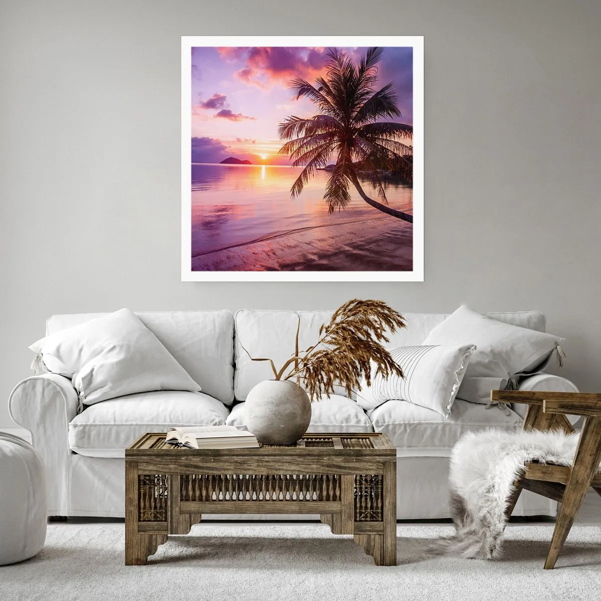 Plakat - Lyksalighed hele vejen til horisonten - 50x50 cm