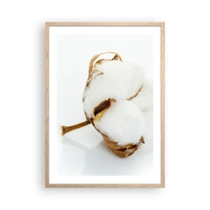 Plakat i ramme af lyst egetræ - Blød af natur - 50x70 cm