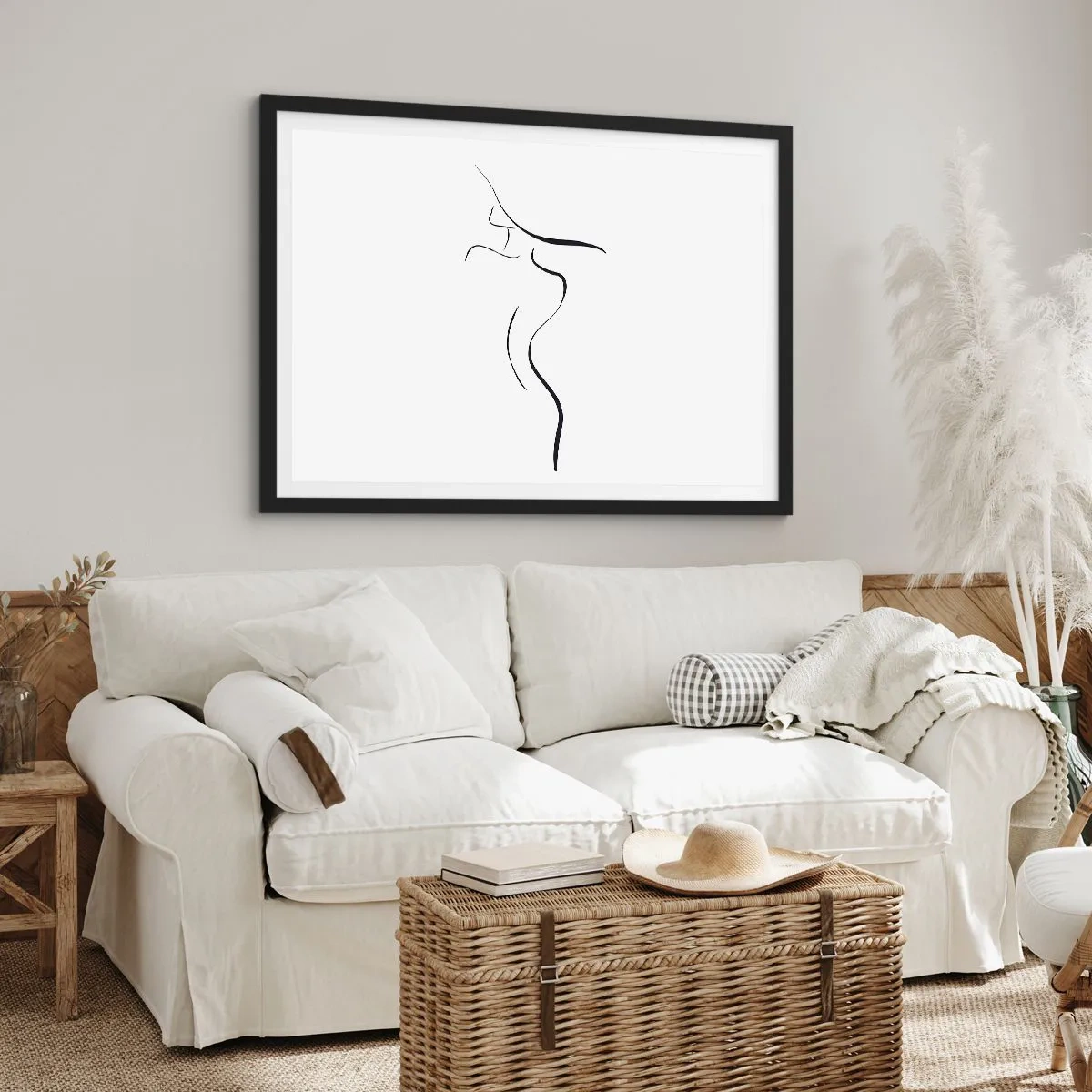 Plakat i sort ramme - Flygtig som en bølge - 70x50 cm