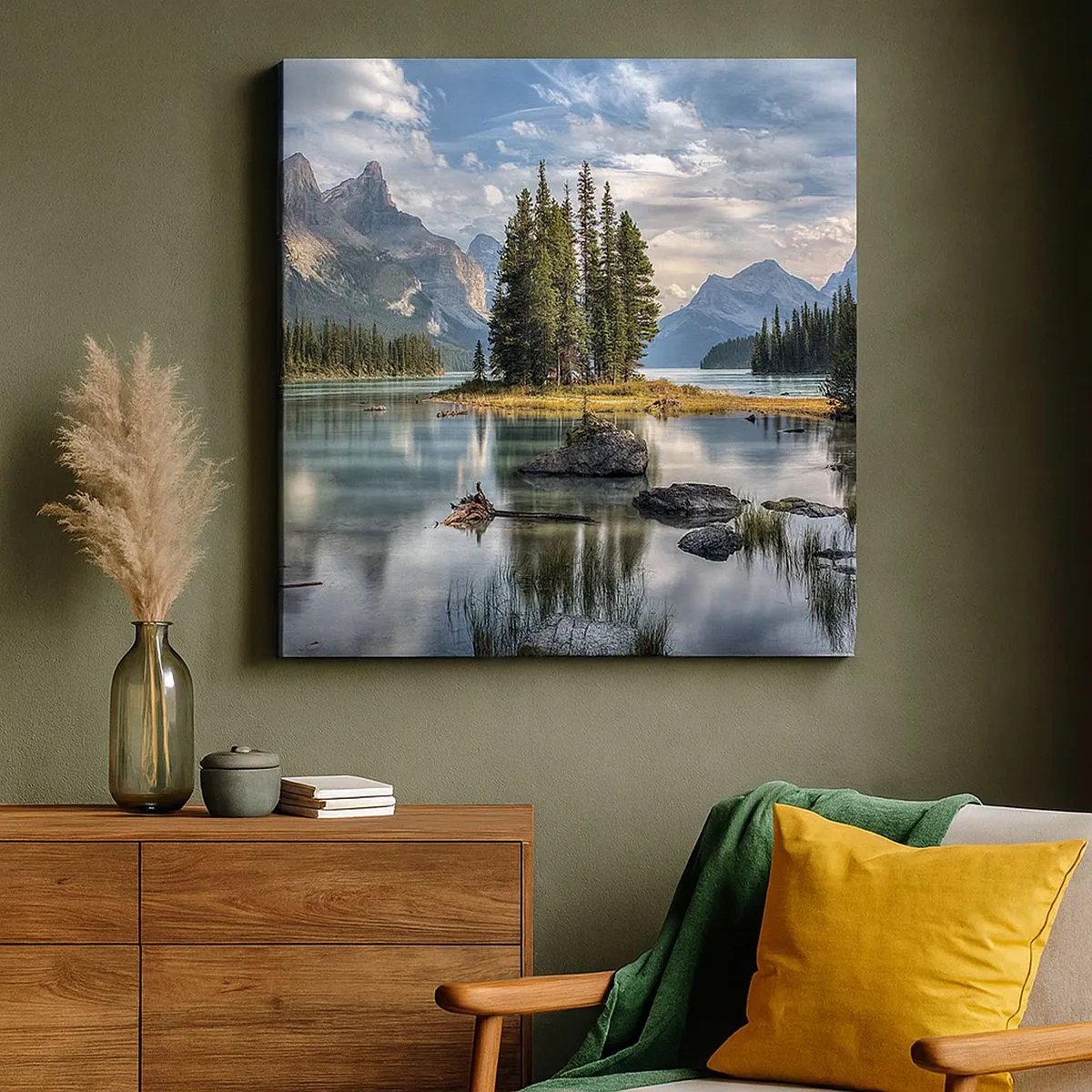 Lærredstryk - Billede på lærred - Over store og klare vande… - 30x30 cm