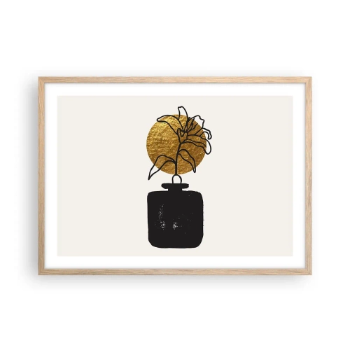 Plakat i ramme af lyst egetræ - Skønhed i balance - 70x50 cm