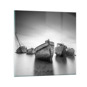 Billede på glas - Nu er det bare minder... - 30x30 cm