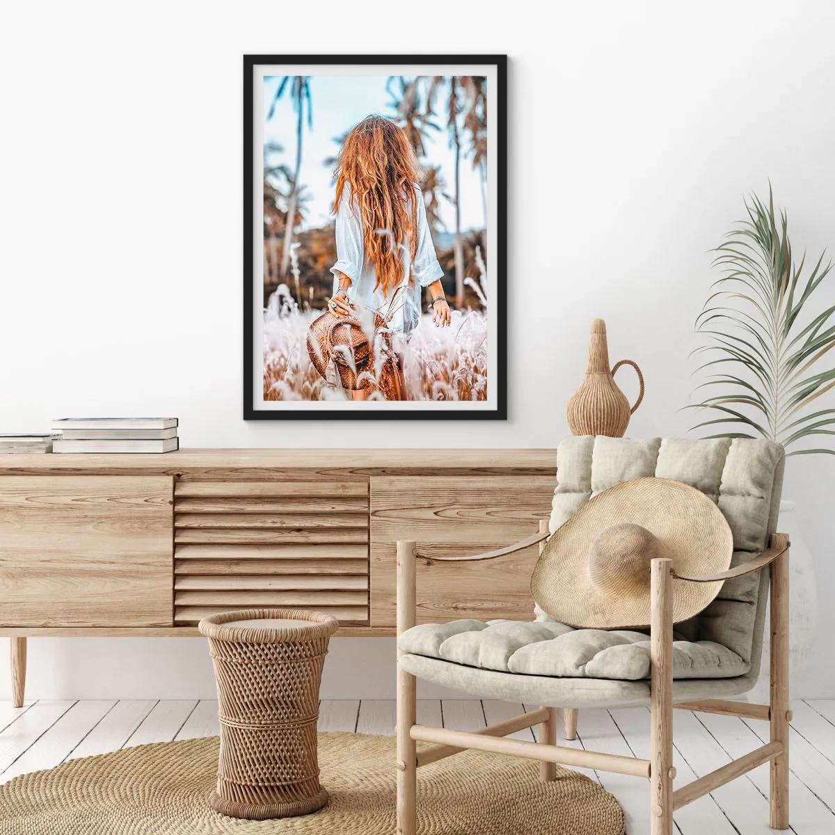 Plakat i sort ramme - Født af græsdun - 50x70 cm