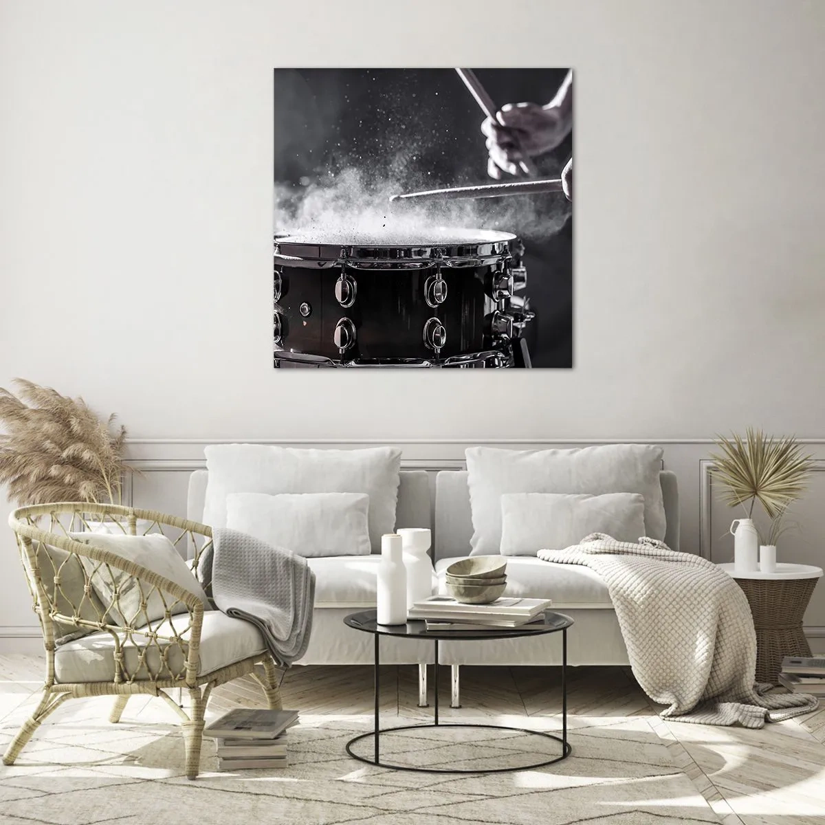 Billede på glas - Musikkens puls - 30x30 cm