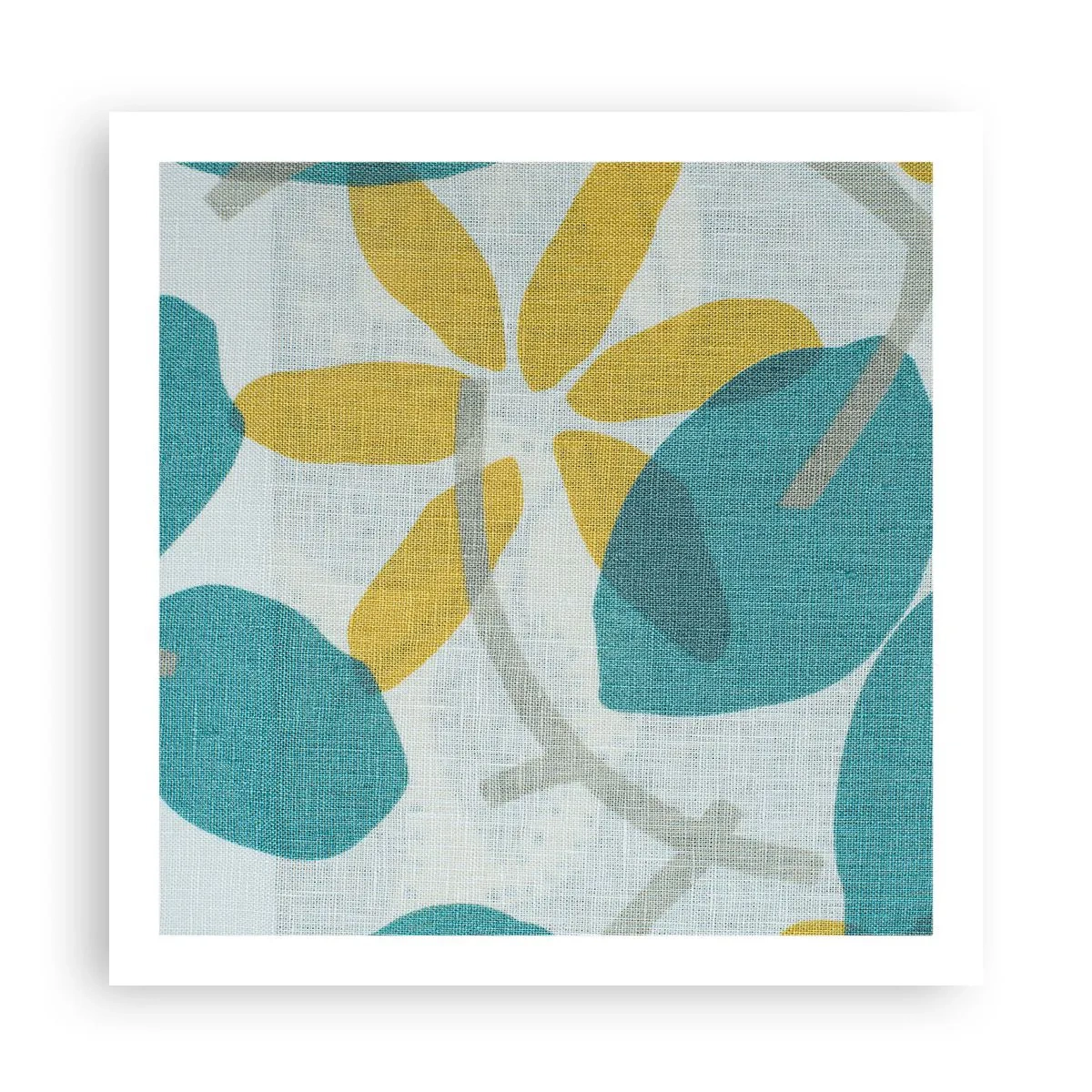 Plakat - Blandt azurblå blade - 60x60 cm