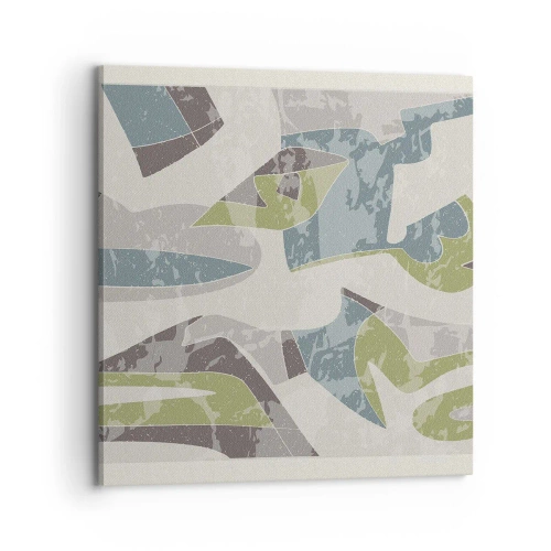 Lærredstryk - Billede på lærred - Komposition bag glas - 70x70 cm