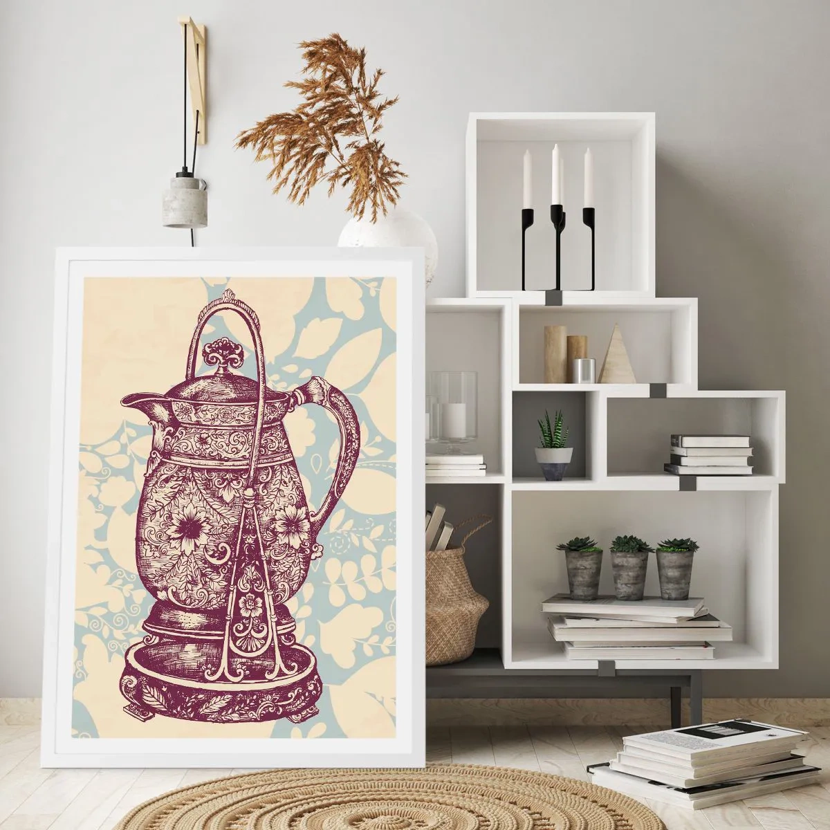 Plakat i hvid ramme - Skønheden i hverdagslivet - 30x40 cm