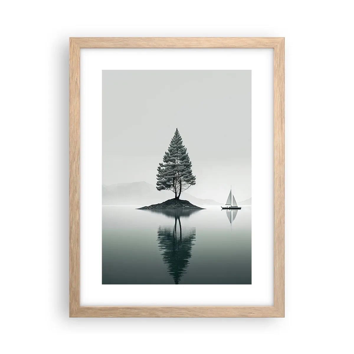 Plakat i ramme af lyst egetræ - En drøm - 30x40 cm
