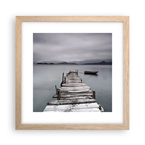 Plakat i ramme af lyst egetræ - Du kan tage af sted i morgen - 30x30 cm