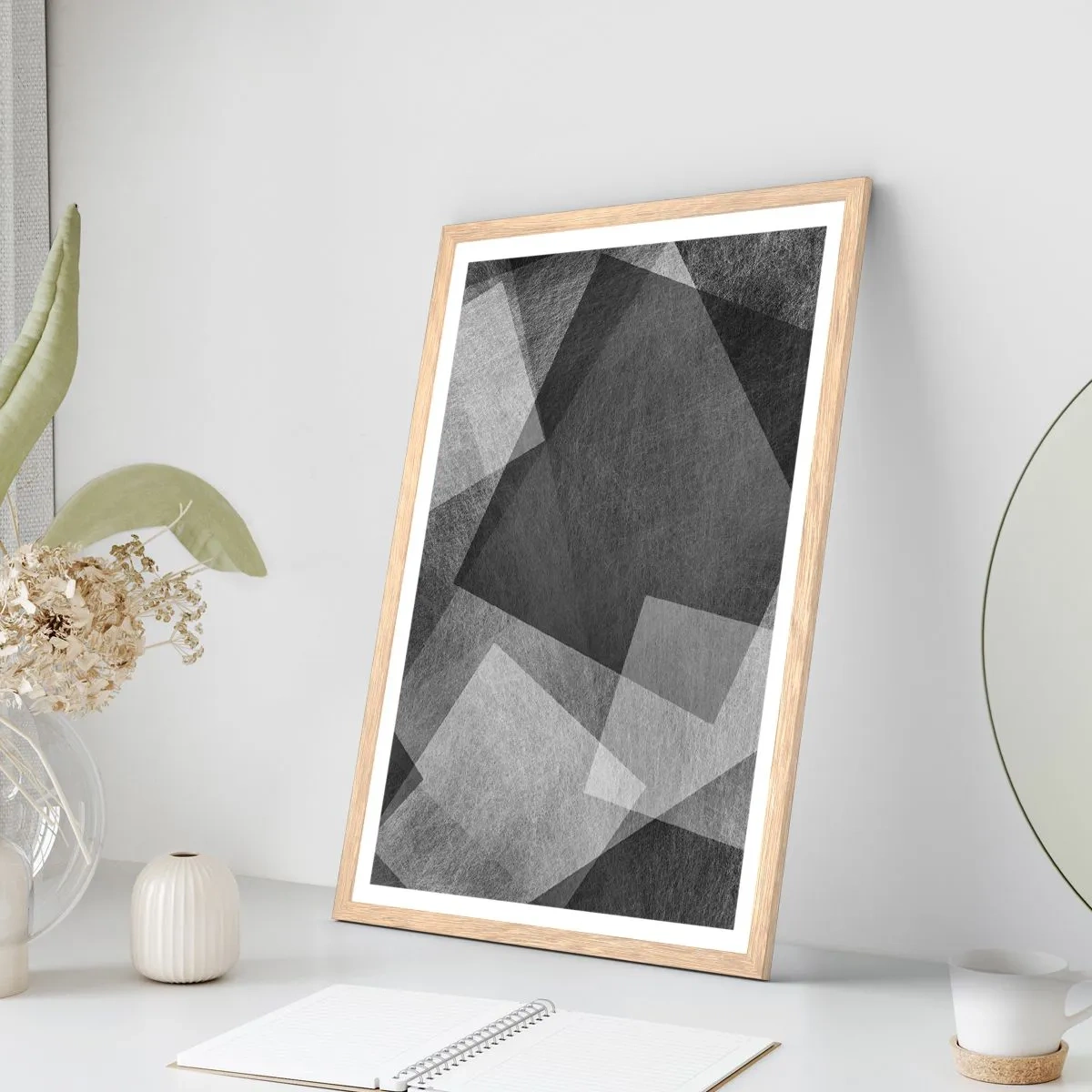 Plakat i ramme af lyst egetræ - Et evigt symbol på bestandighed og orden - 40x50 cm