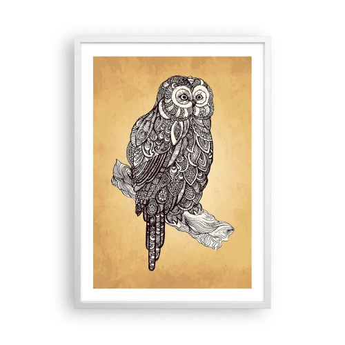 Plakat i hvid ramme - Indviklede ornamenter af visdom - 50x70 cm