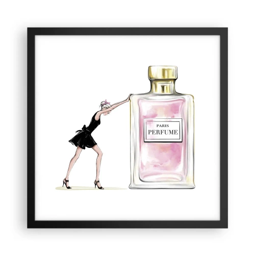 Plakat i sort ramme - Essensen af kvindelighed - 40x40 cm