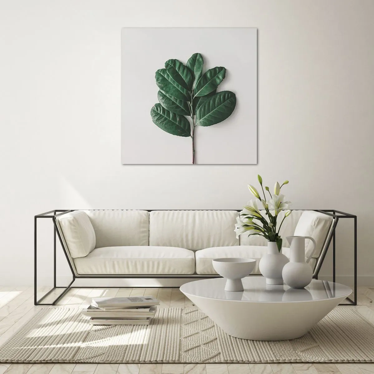 Billede på glas - Tegning af selve naturen - 70x70 cm