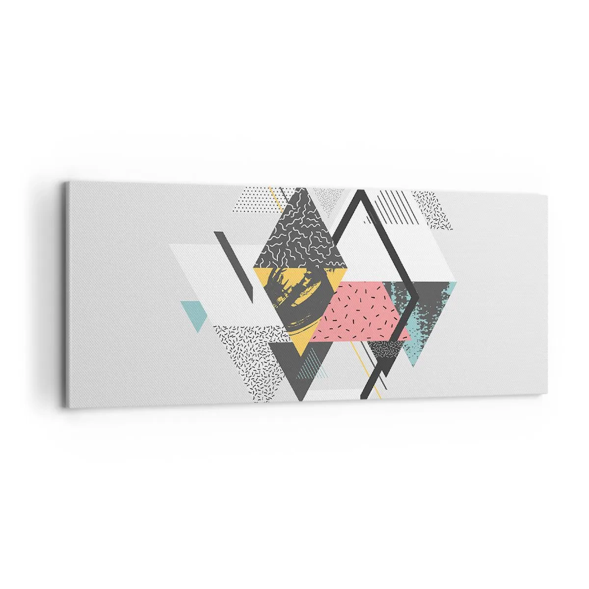 Lærredstryk - Billede på lærred - Variation af trekanter og rhomber - 100x40 cm