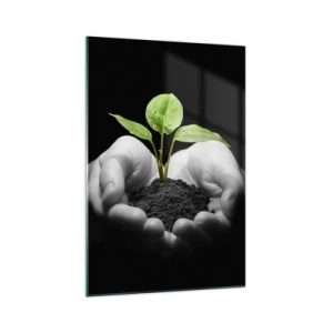 Billede på glas - Jeg elsker naturen, jeg beskytter den - 70x100 cm