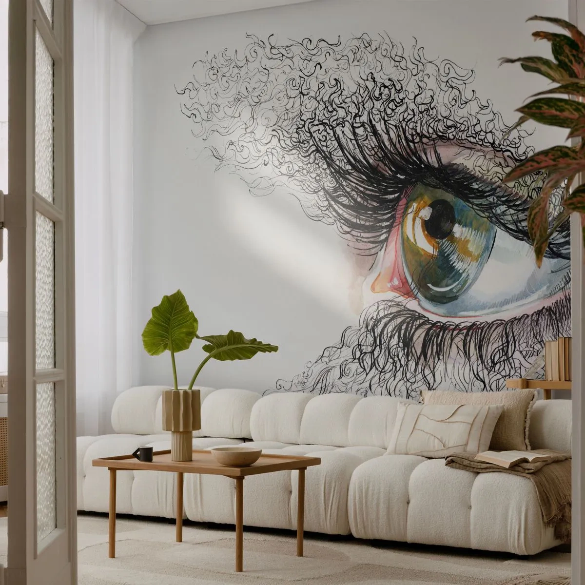 Fototapet Premium Canvas - Se direkte ind i sjælen - Abstraktion, Grafik, Øje - 500x350 cm