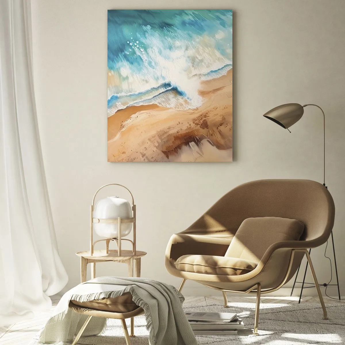 Billede på glas - Tilbagevendende bølge - 50x70 cm