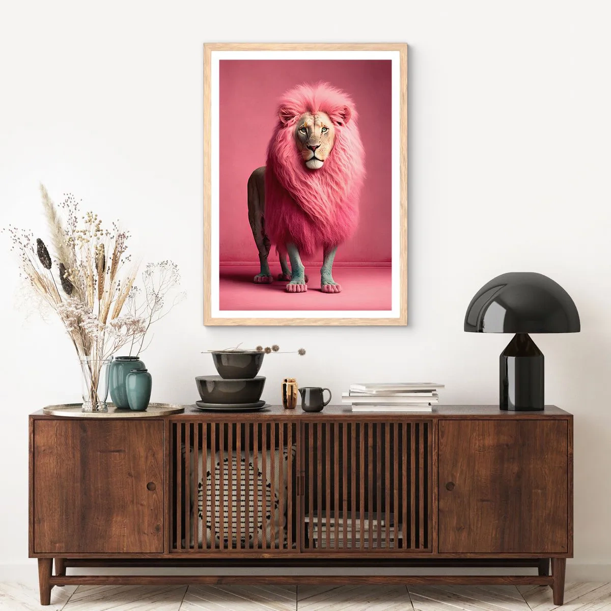 Plakat i ramme af lyst egetræ - Og du er ikke længere bange - 40x50 cm