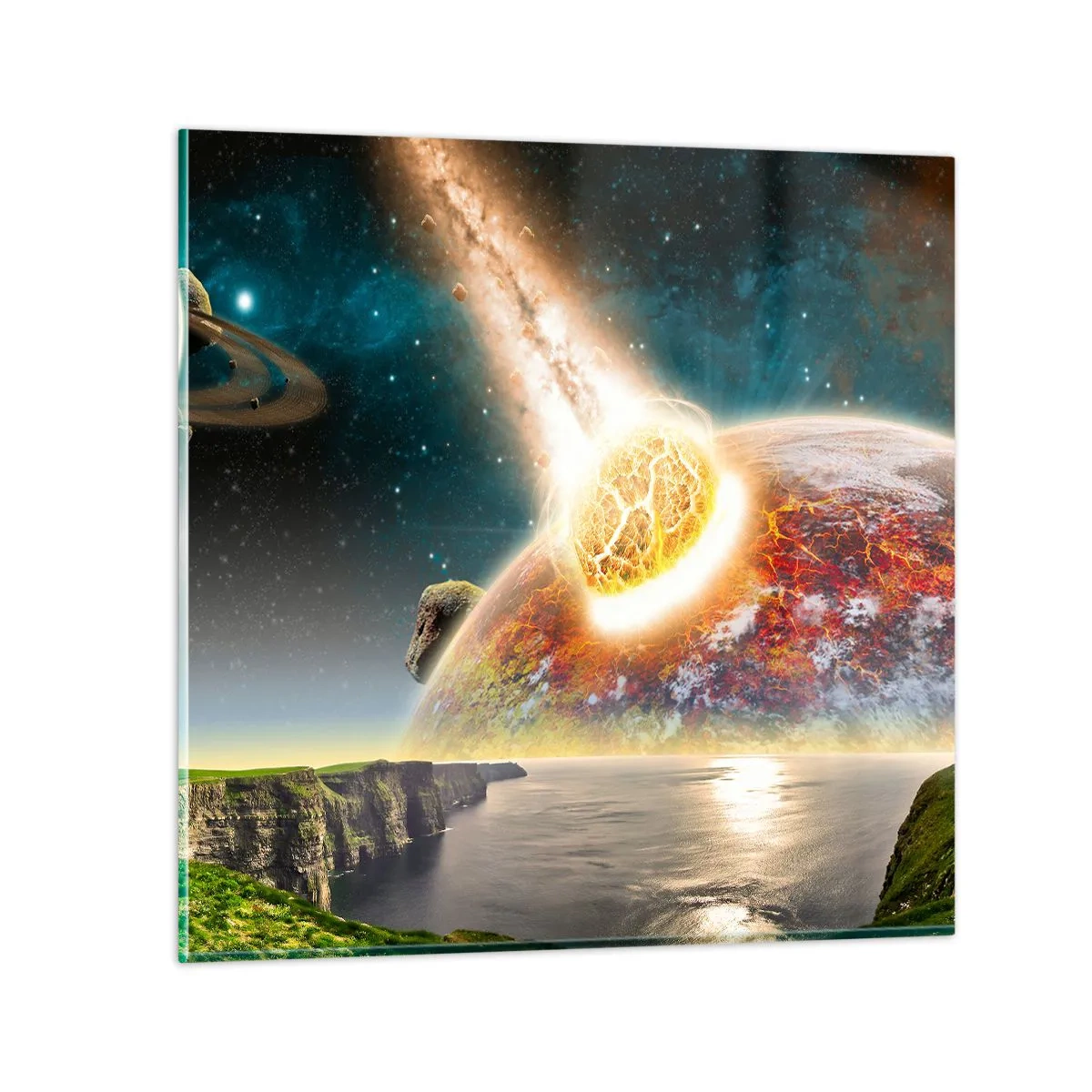 Billede på glas - Kosmisk drama - 60x60 cm