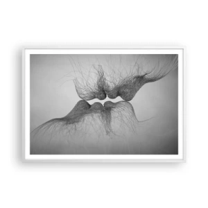 Plakat i hvid ramme - Vindens kys - 100x70 cm