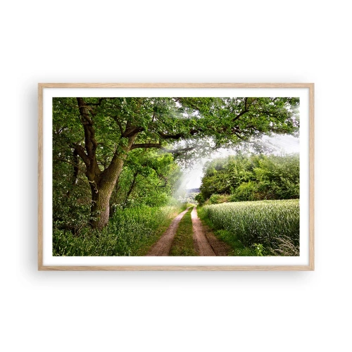 Plakat i ramme af lyst egetræ - Et in Arcadia ego - 91x61 cm