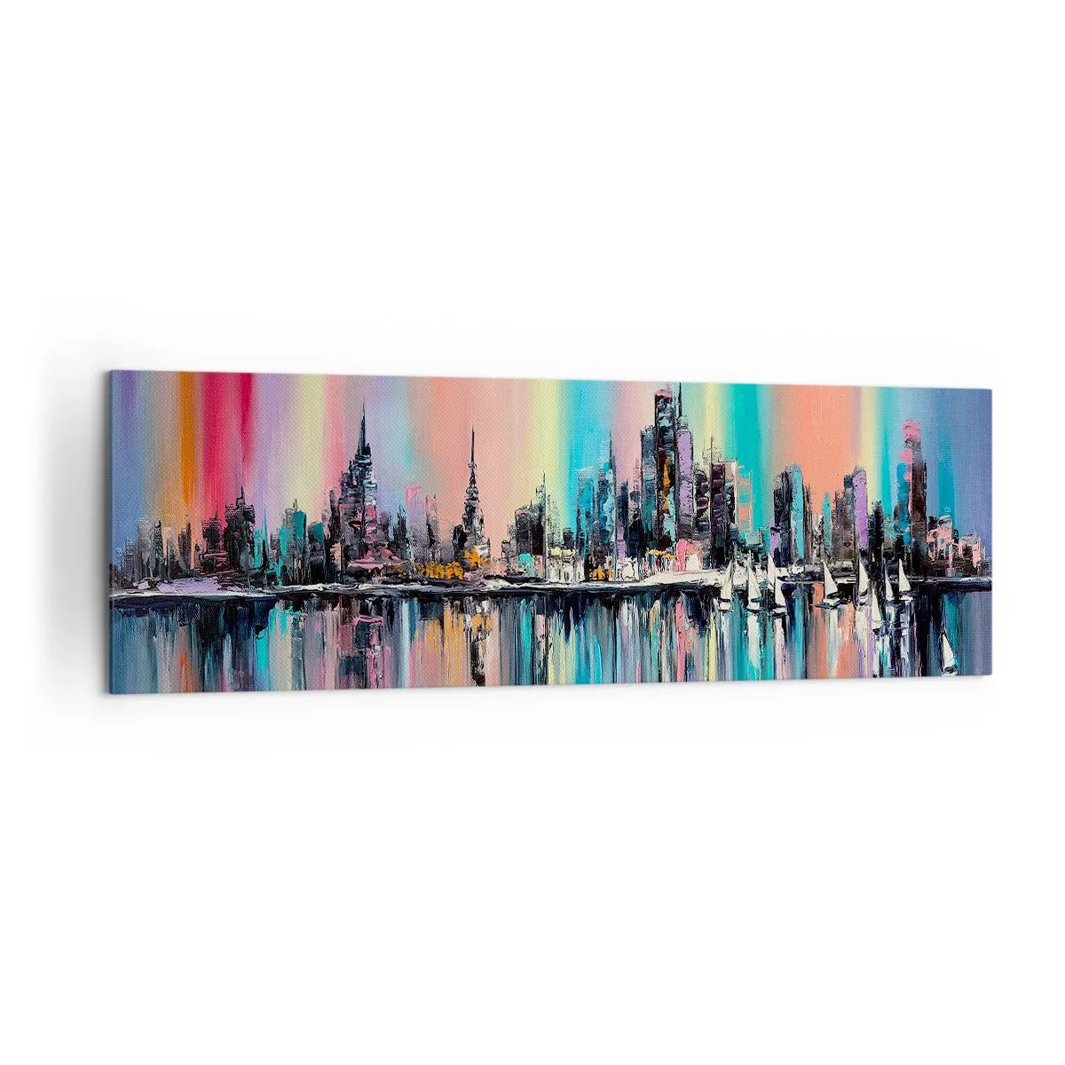 Lærredstryk - Billede på lærred - Skinne nattens lys - 160x50 cm