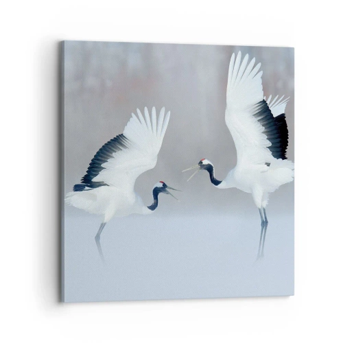 Lærredstryk - Billede på lærred - Danser i tågen - 70x70 cm