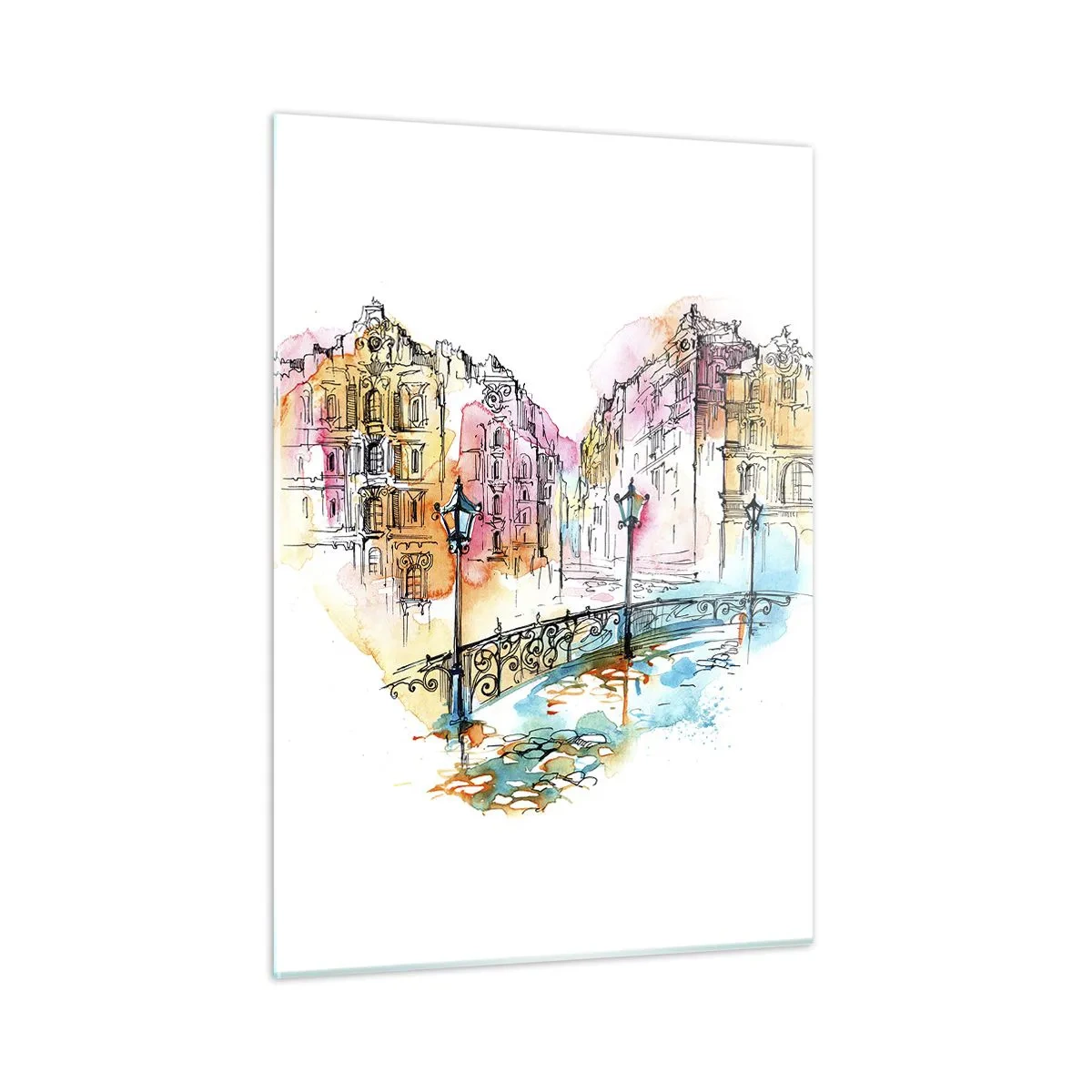 Billede på glas - Byens hjerte - 50x70 cm